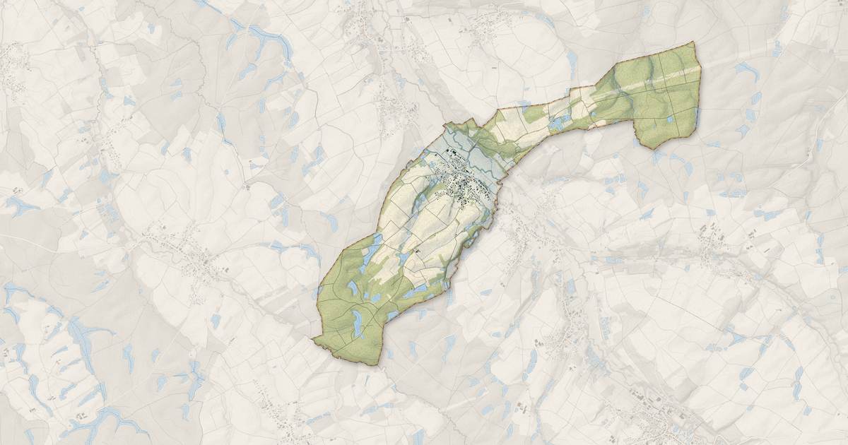 Portrait cartographique de Hindlingen : relief, eau, forêts, bâti et voies, calculés à partir des données de l'IGN
