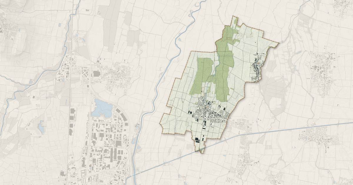 Portrait cartographique de Porte du Ried : relief, eau, forêts, bâti et voies, calculés à partir des données de l'IGN