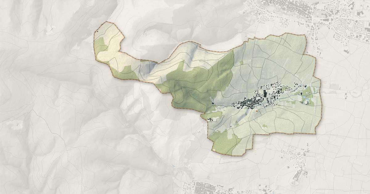 Portrait cartographique de Hunawihr : relief, eau, forêts, bâti et voies, calculés à partir des données de l'IGN