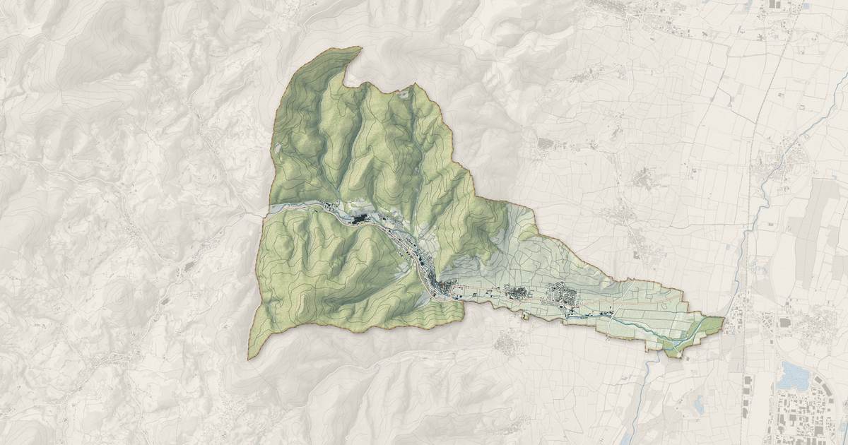 Portrait cartographique de Kaysersberg Vignoble : relief, eau, forêts, bâti et voies, calculés à partir des données de l'IGN