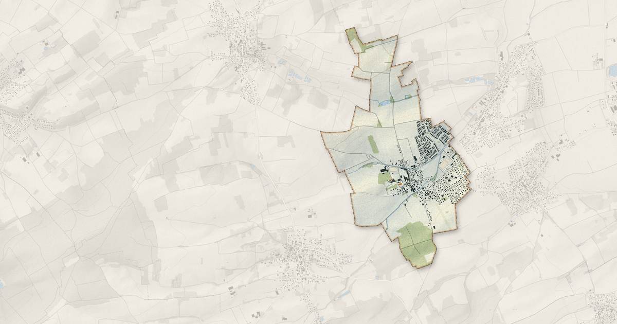 Portrait cartographique de Landser : relief, eau, forêts, bâti et voies, calculés à partir des données de l'IGN