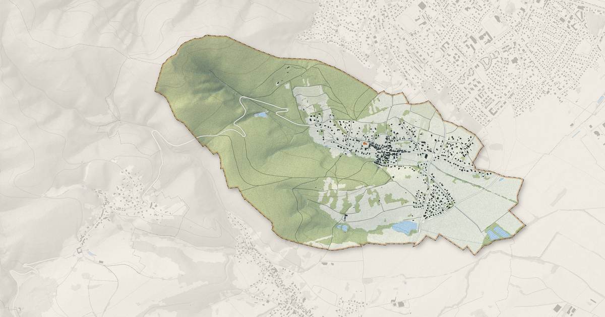 Portrait cartographique de Leimbach : relief, eau, forêts, bâti et voies, calculés à partir des données de l'IGN