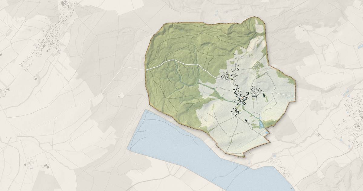 Portrait cartographique de Liebenswiller : relief, eau, forêts, bâti et voies, calculés à partir des données de l'IGN