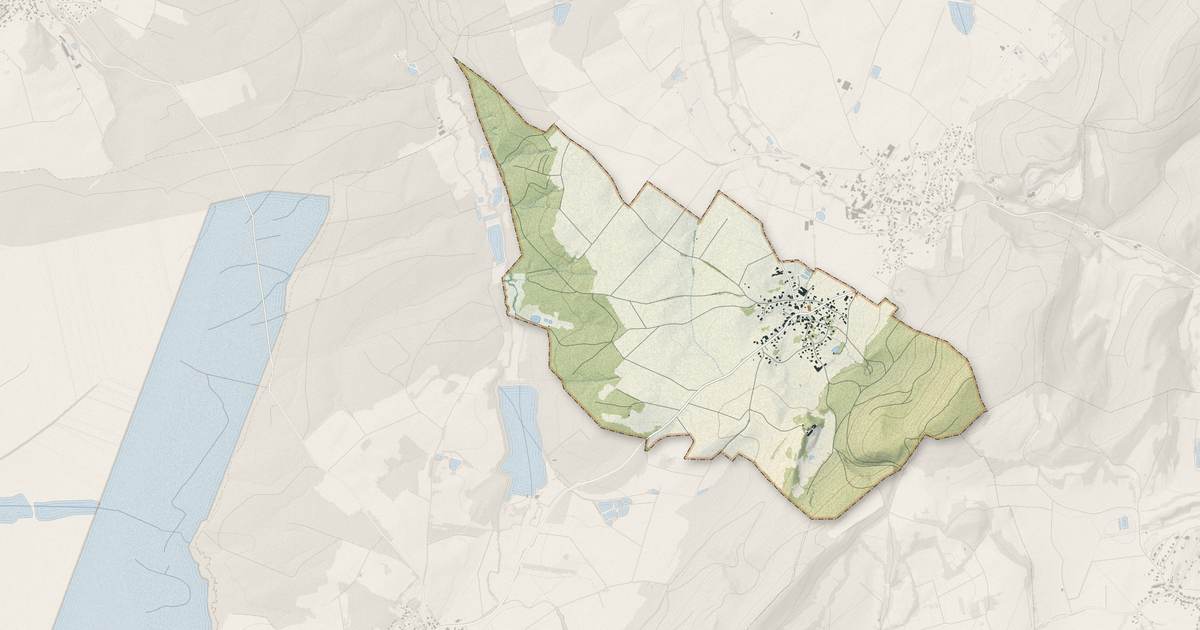 Portrait cartographique de Liebsdorf : relief, eau, forêts, bâti et voies, calculés à partir des données de l'IGN