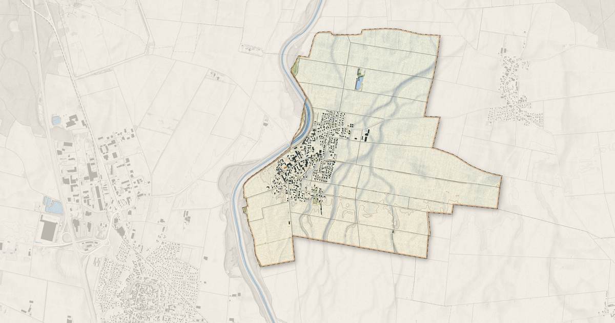 Portrait cartographique de Logelheim : relief, eau, forêts, bâti et voies, calculés à partir des données de l'IGN