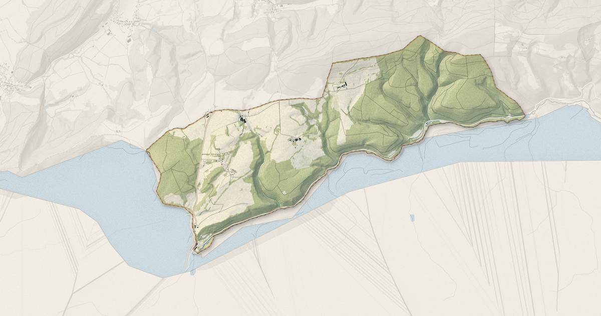 Portrait cartographique de Lucelle : relief, eau, forêts, bâti et voies, calculés à partir des données de l'IGN