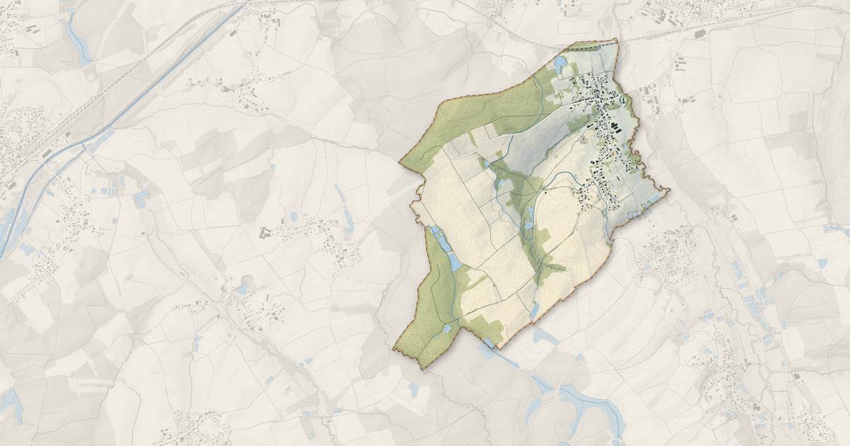 Portrait cartographique de Manspach : relief, eau, forêts, bâti et voies, calculés à partir des données de l'IGN