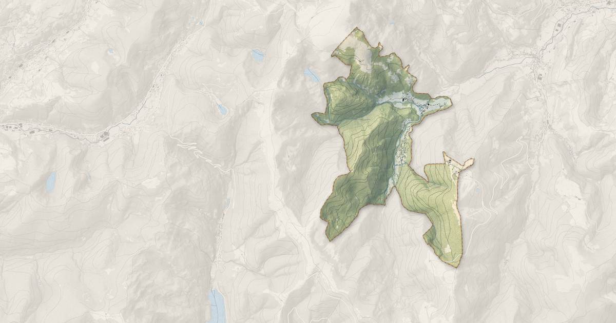 Portrait cartographique de Mittlach : relief, eau, forêts, bâti et voies, calculés à partir des données de l'IGN
