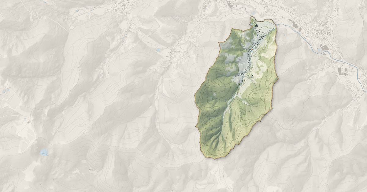 Portrait cartographique de Mitzach : relief, eau, forêts, bâti et voies, calculés à partir des données de l'IGN