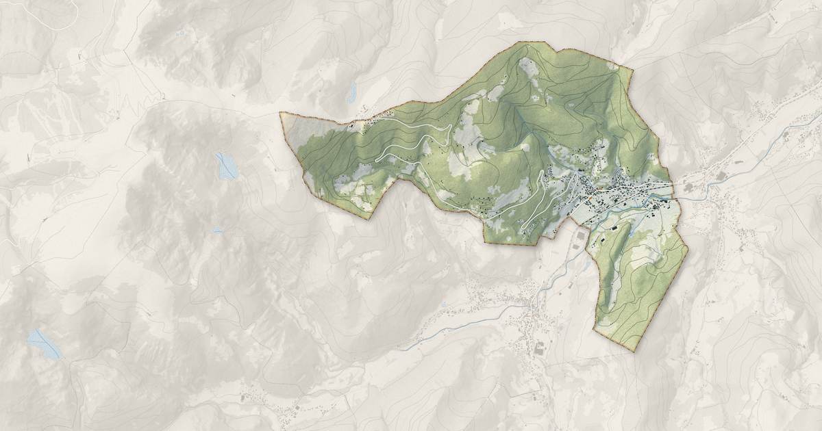 Portrait cartographique de Muhlbach-sur-Munster : relief, eau, forêts, bâti et voies, calculés à partir des données de l'IGN