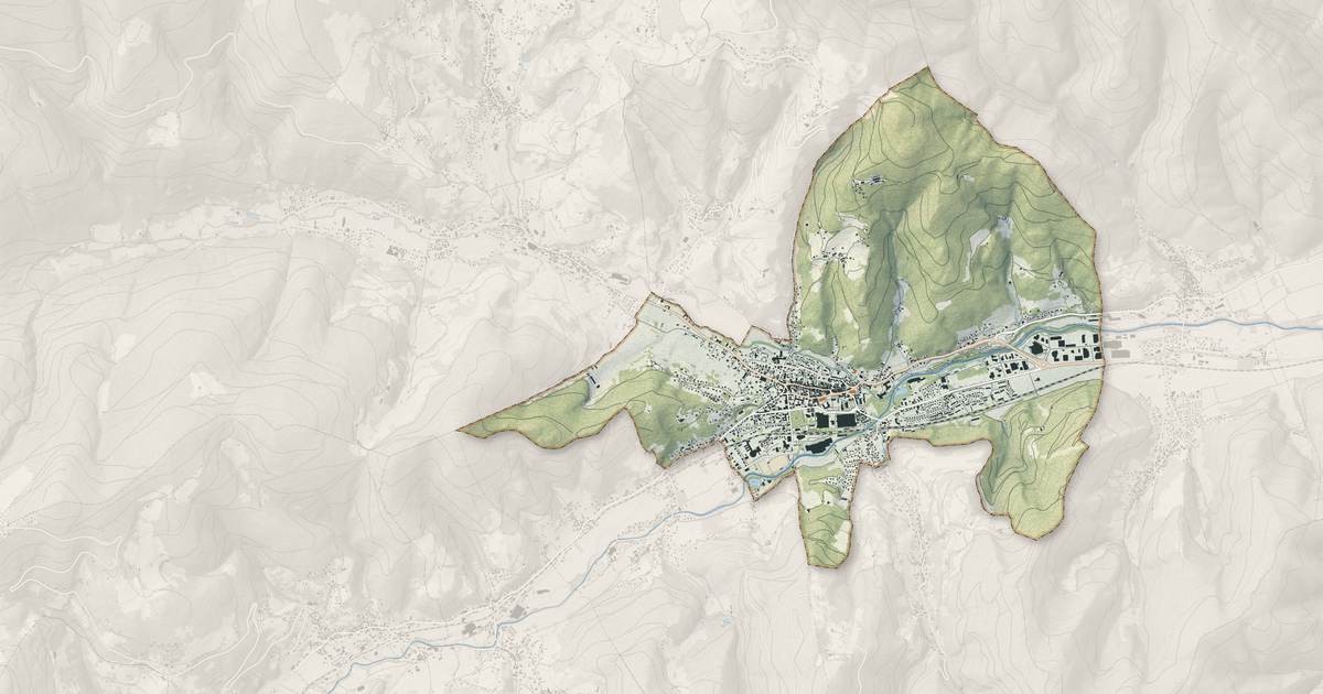 Portrait cartographique de Munster : relief, eau, forêts, bâti et voies, calculés à partir des données de l'IGN
