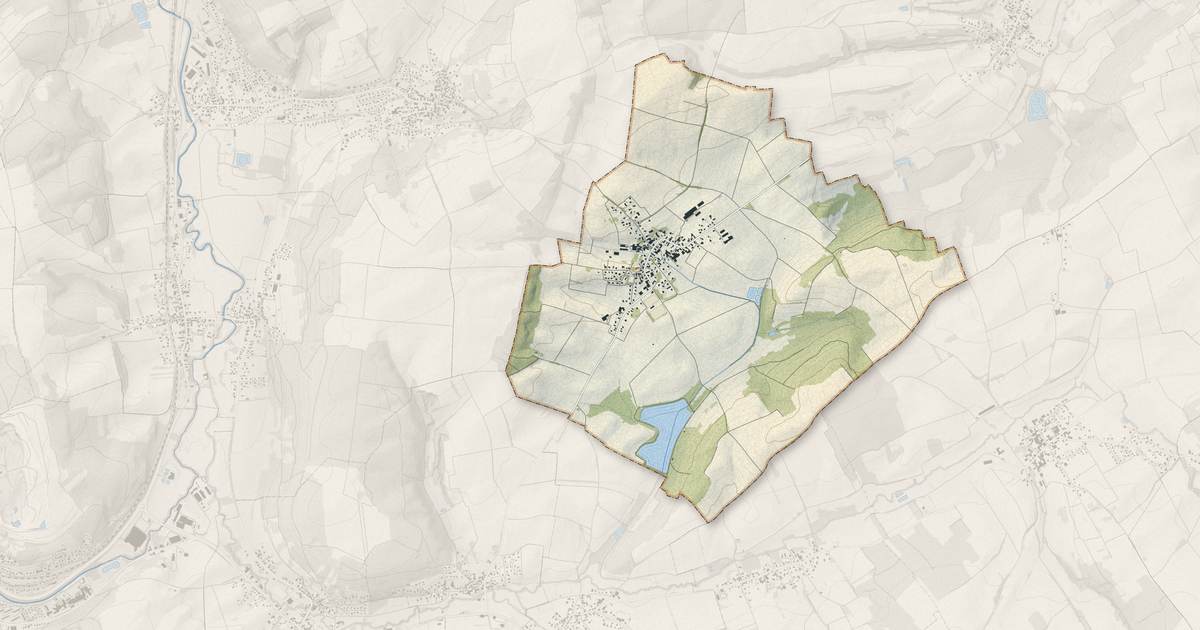 Portrait cartographique de Obermorschwiller : relief, eau, forêts, bâti et voies, calculés à partir des données de l'IGN