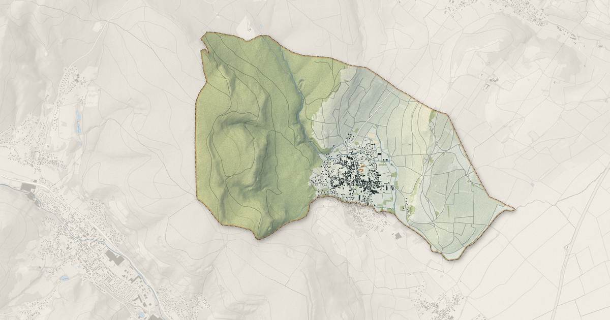 Portrait cartographique de Orschwihr : relief, eau, forêts, bâti et voies, calculés à partir des données de l'IGN