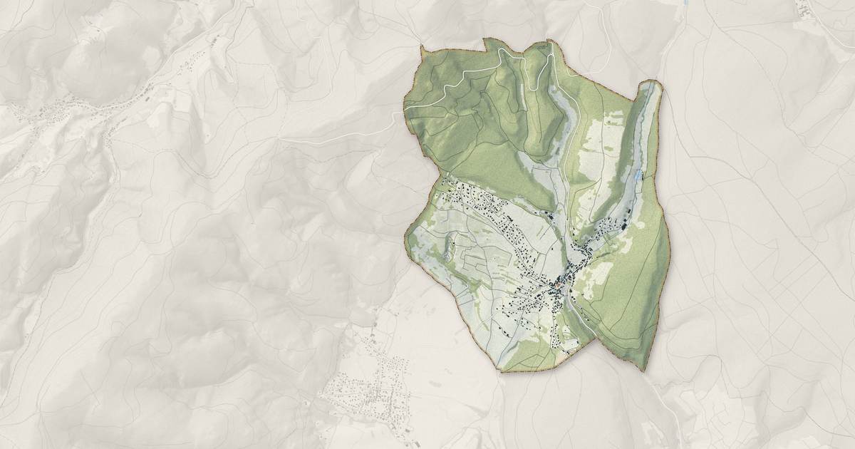 Portrait cartographique de Osenbach : relief, eau, forêts, bâti et voies, calculés à partir des données de l'IGN