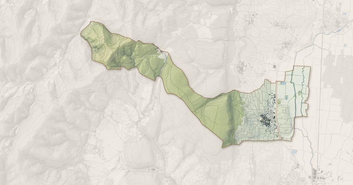 Portrait cartographique de Pfaffenheim : relief, eau, forêts, bâti et voies, calculés à partir des données de l'IGN