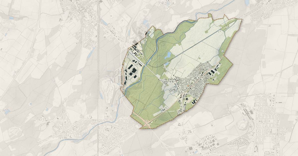 Portrait cartographique de Pulversheim : relief, eau, forêts, bâti et voies, calculés à partir des données de l'IGN