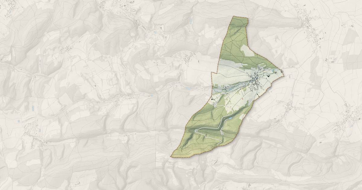 Portrait cartographique de Raedersdorf : relief, eau, forêts, bâti et voies, calculés à partir des données de l'IGN