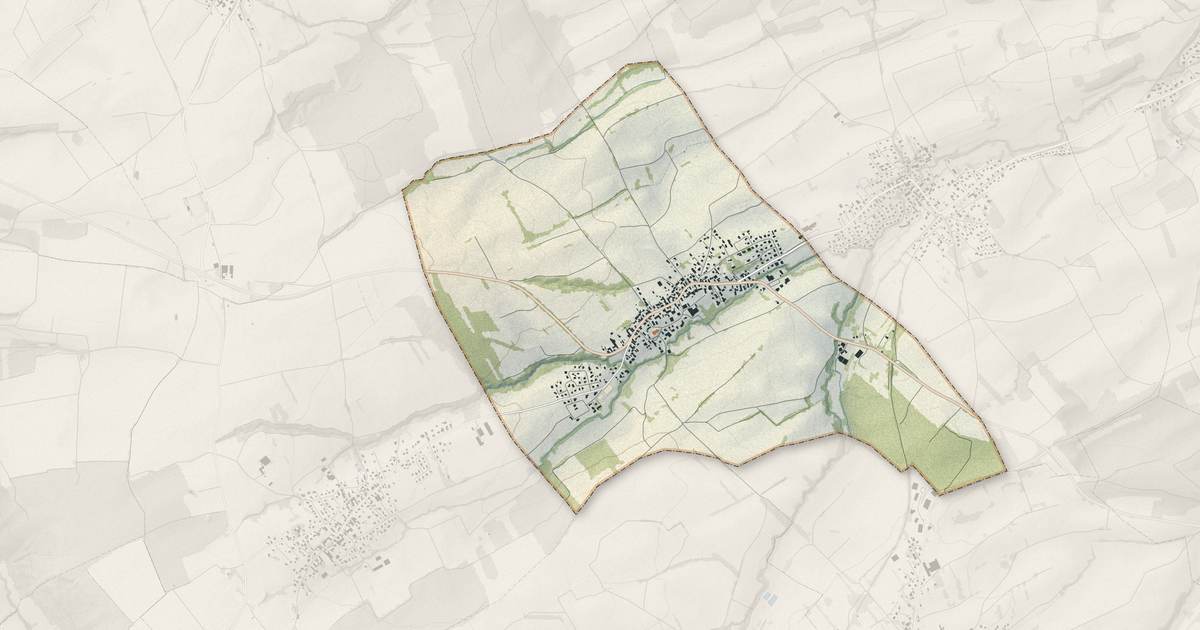 Portrait cartographique de Ranspach-le-Bas : relief, eau, forêts, bâti et voies, calculés à partir des données de l'IGN