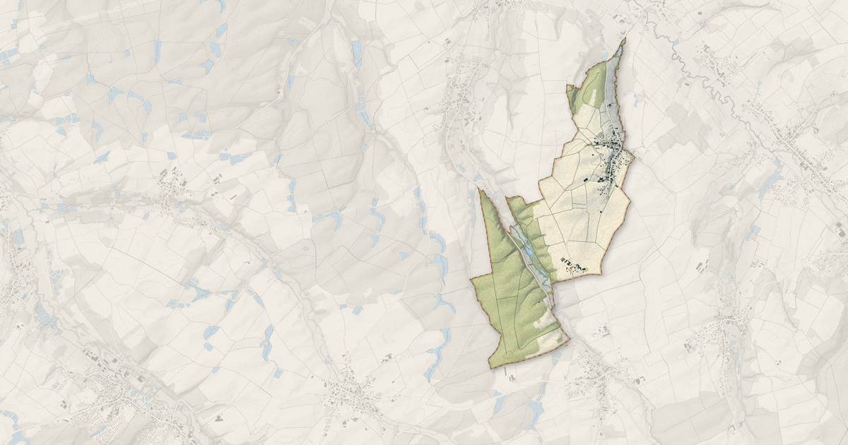 Portrait cartographique de Ruederbach : relief, eau, forêts, bâti et voies, calculés à partir des données de l'IGN