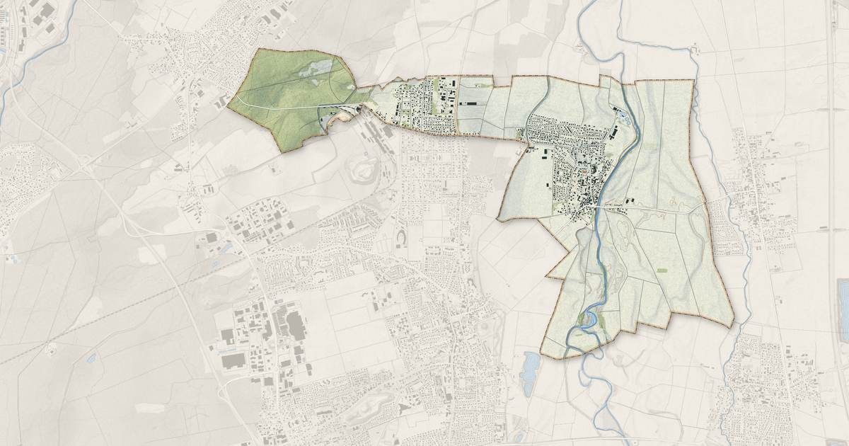 Portrait cartographique de Ruelisheim : relief, eau, forêts, bâti et voies, calculés à partir des données de l'IGN