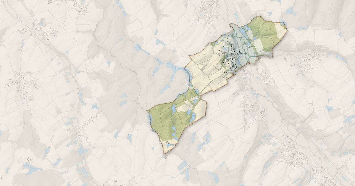 Portrait cartographique de Saint-Ulrich : relief, eau, forêts, bâti et voies, calculés à partir des données de l'IGN