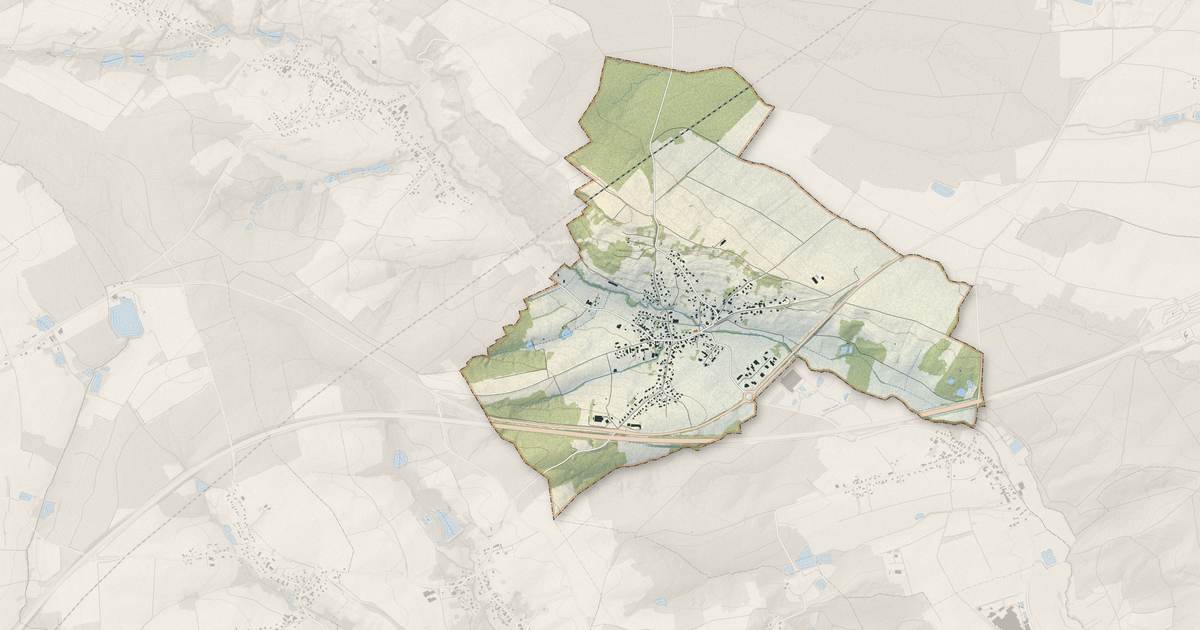 Portrait cartographique de Soppe-le-Bas : relief, eau, forêts, bâti et voies, calculés à partir des données de l'IGN