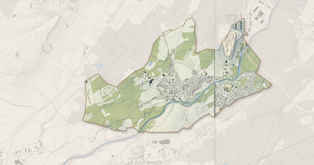 Portrait cartographique de Staffelfelden : relief, eau, forêts, bâti et voies, calculés à partir des données de l'IGN