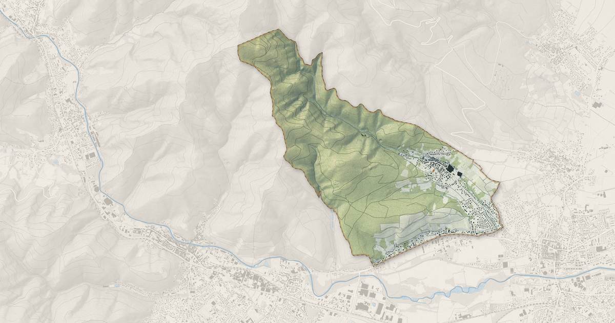 Portrait cartographique de Steinbach : relief, eau, forêts, bâti et voies, calculés à partir des données de l'IGN