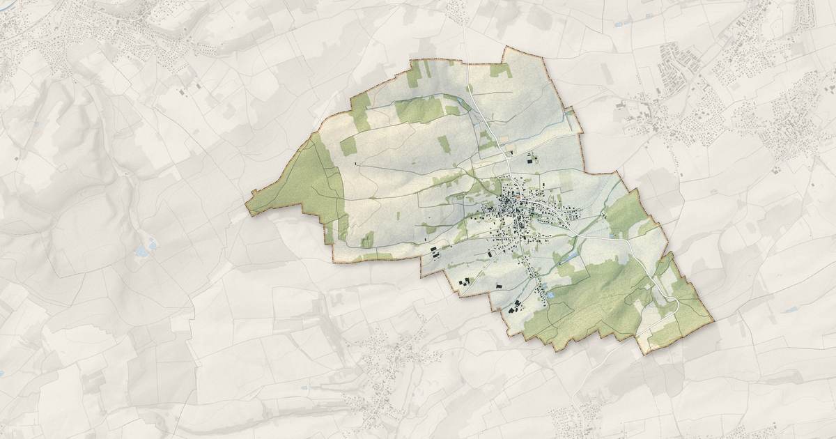 Portrait cartographique de Steinbrunn-le-Bas : relief, eau, forêts, bâti et voies, calculés à partir des données de l'IGN