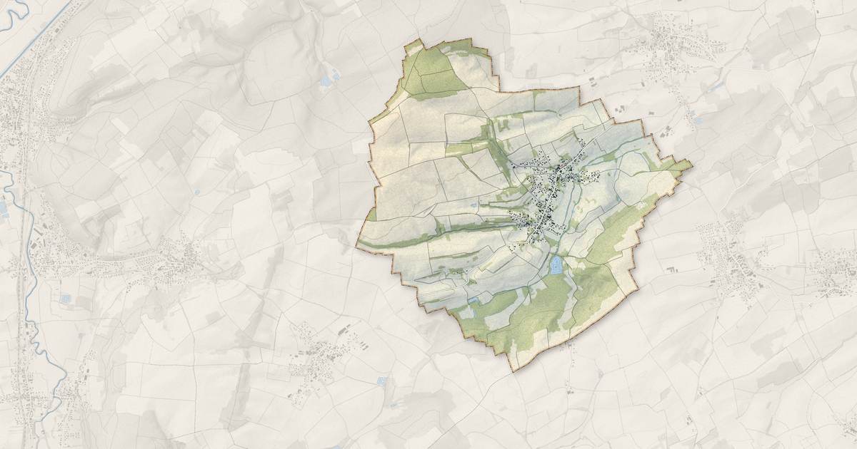 Portrait cartographique de Steinbrunn-le-Haut : relief, eau, forêts, bâti et voies, calculés à partir des données de l'IGN