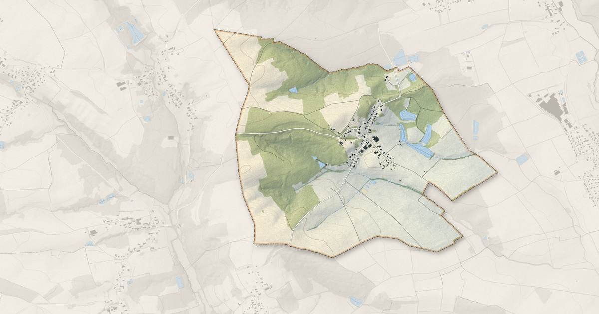 Portrait cartographique de Sternenberg : relief, eau, forêts, bâti et voies, calculés à partir des données de l'IGN