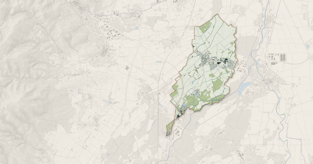 Portrait cartographique de Ungersheim : relief, eau, forêts, bâti et voies, calculés à partir des données de l'IGN