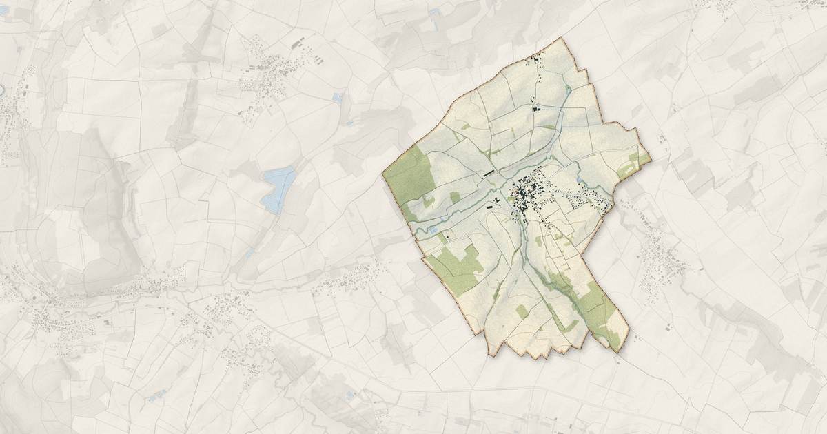 Portrait cartographique de Wahlbach : relief, eau, forêts, bâti et voies, calculés à partir des données de l'IGN