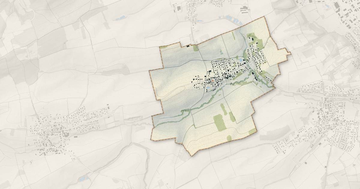 Portrait cartographique de Waltenheim : relief, eau, forêts, bâti et voies, calculés à partir des données de l'IGN