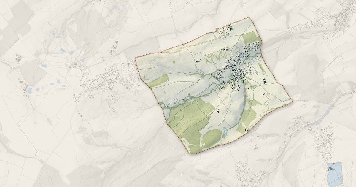 Portrait cartographique de Wentzwiller : relief, eau, forêts, bâti et voies, calculés à partir des données de l'IGN