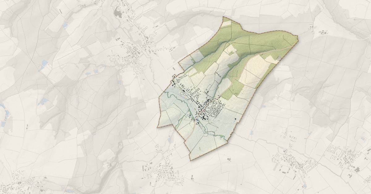 Portrait cartographique de Werentzhouse : relief, eau, forêts, bâti et voies, calculés à partir des données de l'IGN