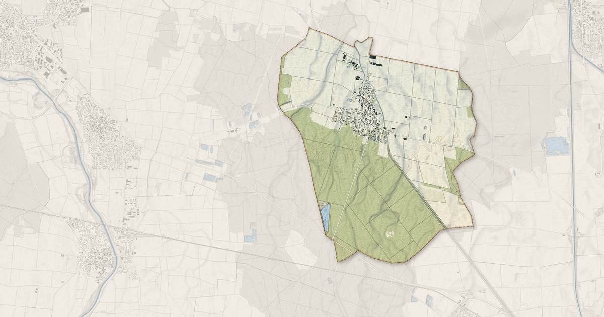 Portrait cartographique de Widensolen : relief, eau, forêts, bâti et voies, calculés à partir des données de l'IGN