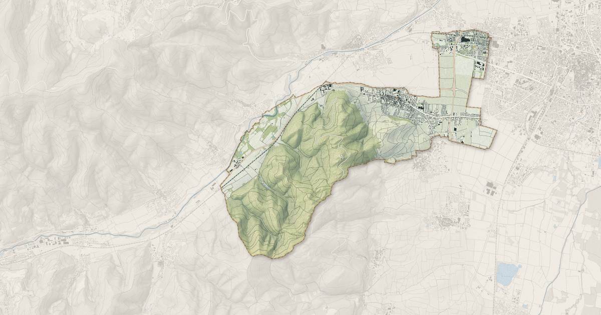Portrait cartographique de Wintzenheim : relief, eau, forêts, bâti et voies, calculés à partir des données de l'IGN