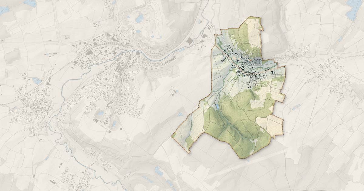Portrait cartographique de Wittersdorf : relief, eau, forêts, bâti et voies, calculés à partir des données de l'IGN
