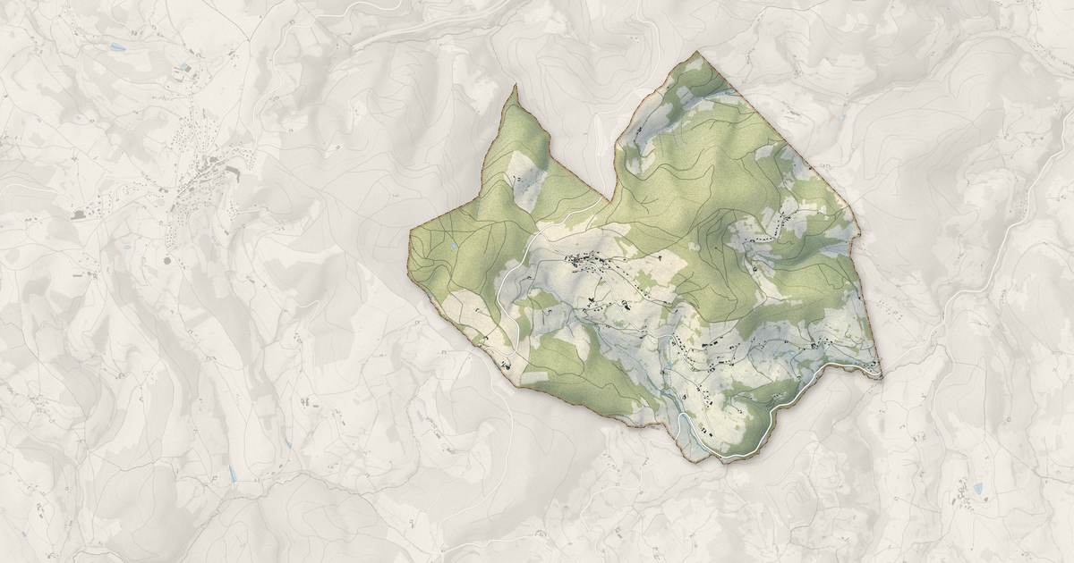 Portrait cartographique de Affoux : relief, eau, forêts, bâti et voies, calculés à partir des données de l'IGN