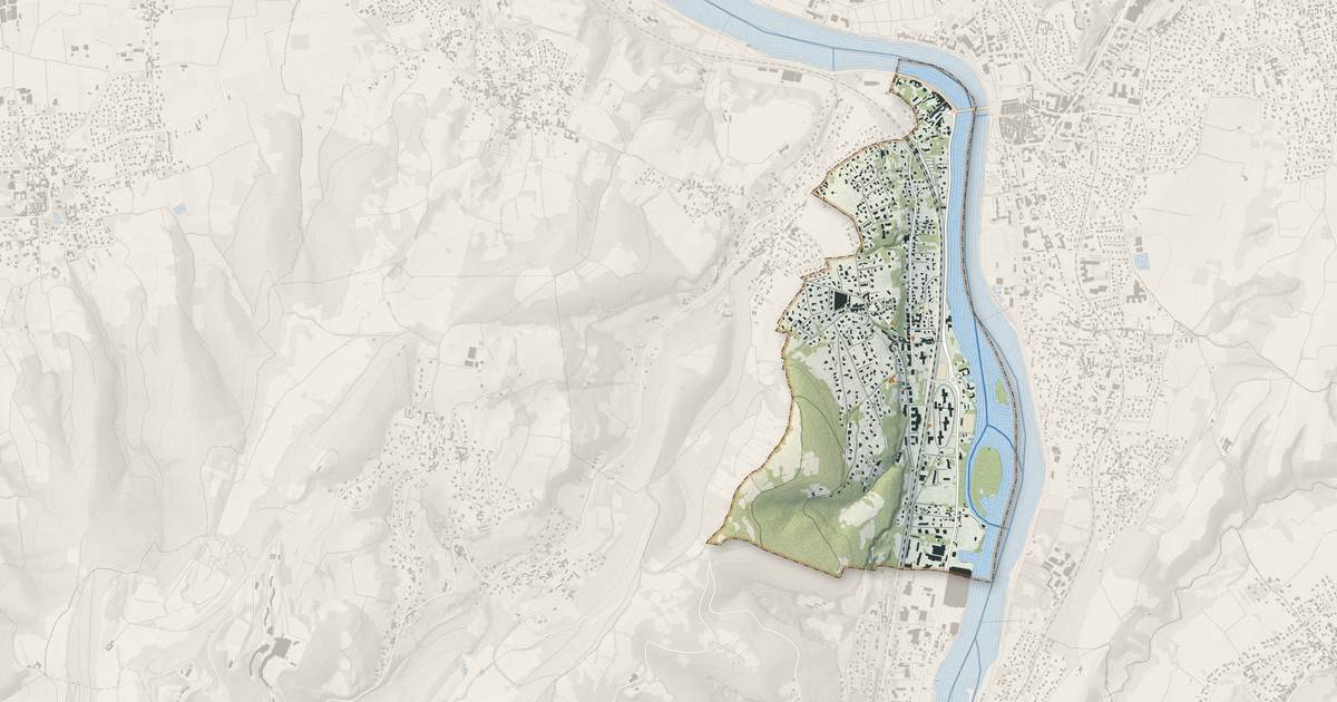Portrait cartographique de Albigny-sur-Saône : relief, eau, forêts, bâti et voies, calculés à partir des données de l'IGN