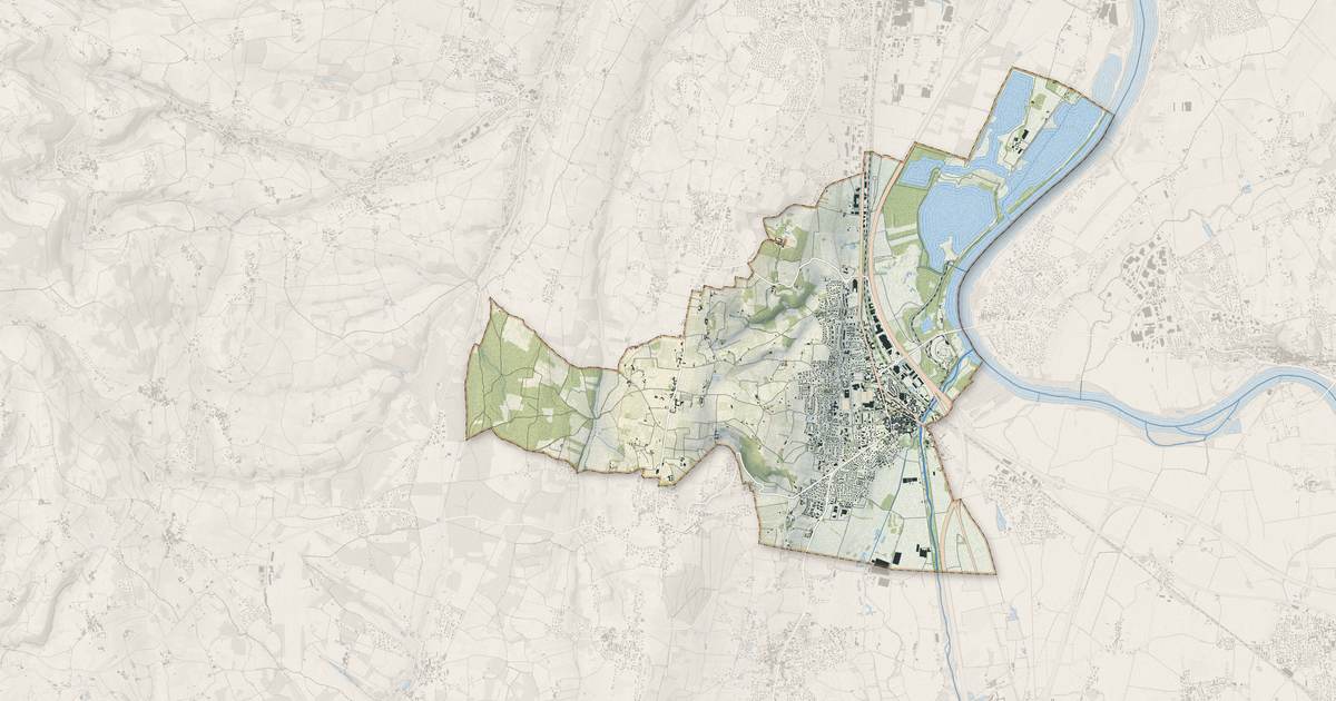 Portrait cartographique de Anse : relief, eau, forêts, bâti et voies, calculés à partir des données de l'IGN