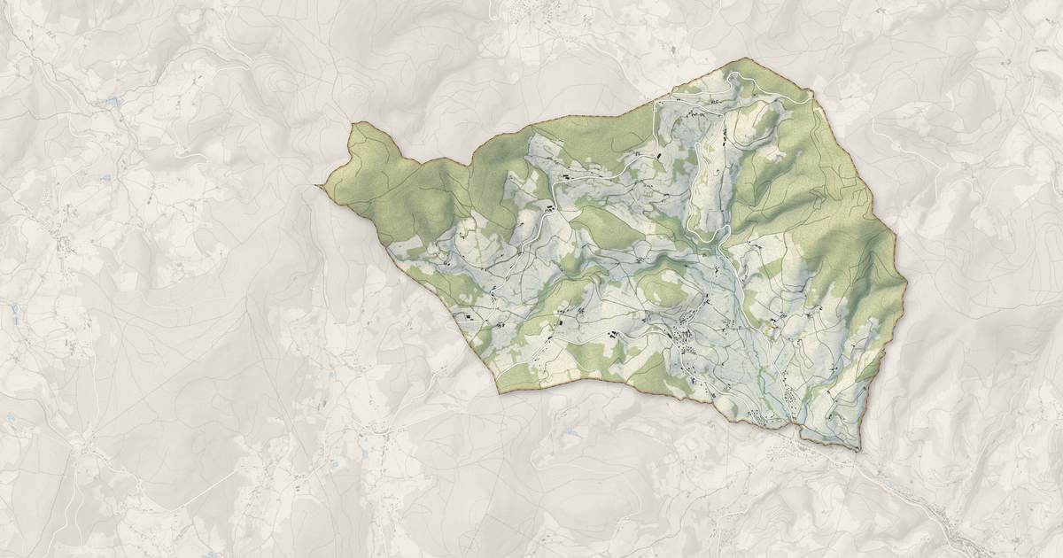 Portrait cartographique de Les Ardillats : relief, eau, forêts, bâti et voies, calculés à partir des données de l'IGN