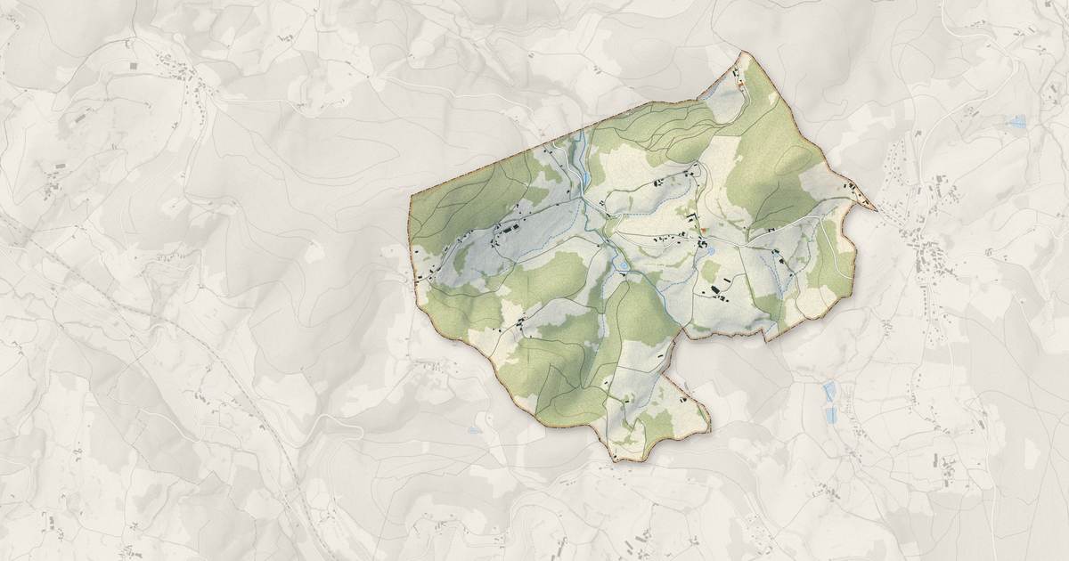 Portrait cartographique de Azolette : relief, eau, forêts, bâti et voies, calculés à partir des données de l'IGN