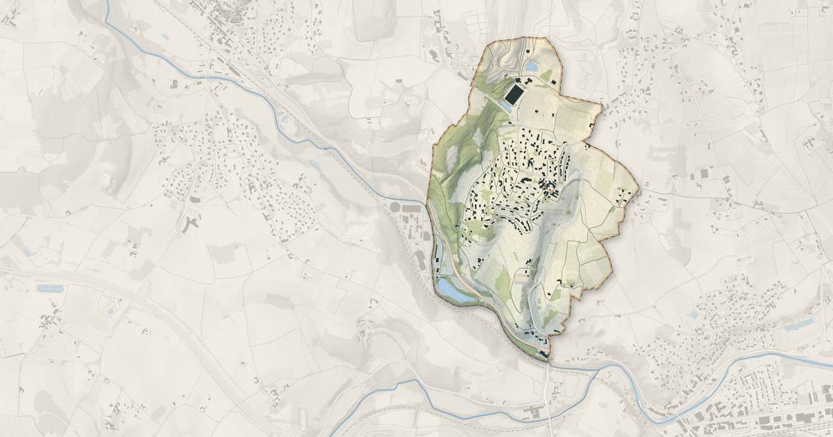 Portrait cartographique de Belmont-d'Azergues : relief, eau, forêts, bâti et voies, calculés à partir des données de l'IGN