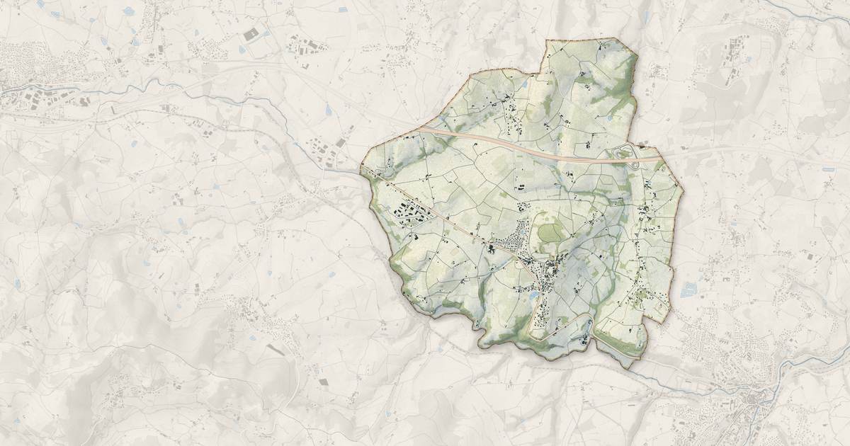 Portrait cartographique de Bully : relief, eau, forêts, bâti et voies, calculés à partir des données de l'IGN