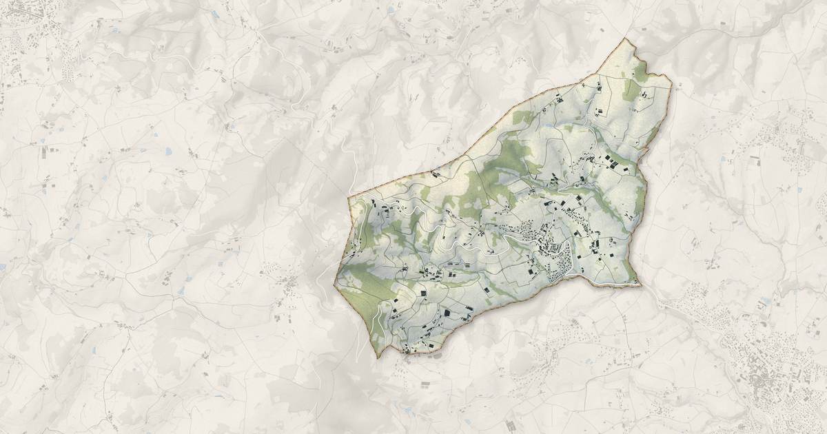 Portrait cartographique de Chaussan : relief, eau, forêts, bâti et voies, calculés à partir des données de l'IGN