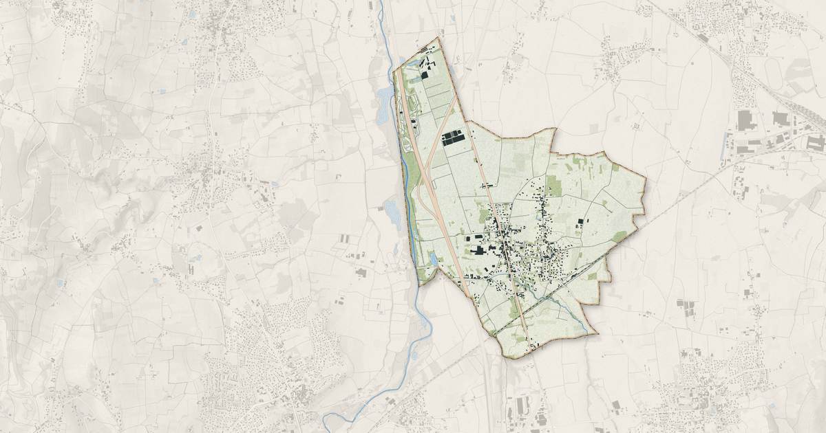 Portrait cartographique de Les Chères : relief, eau, forêts, bâti et voies, calculés à partir des données de l'IGN