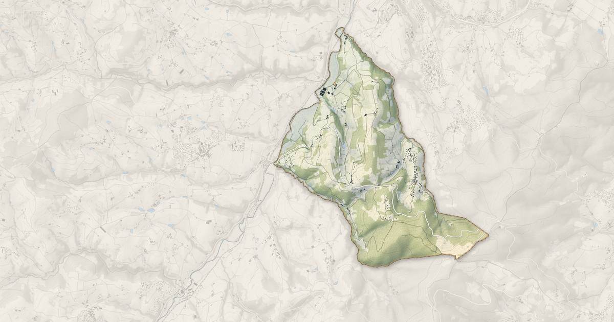 Portrait cartographique de Chevinay : relief, eau, forêts, bâti et voies, calculés à partir des données de l'IGN