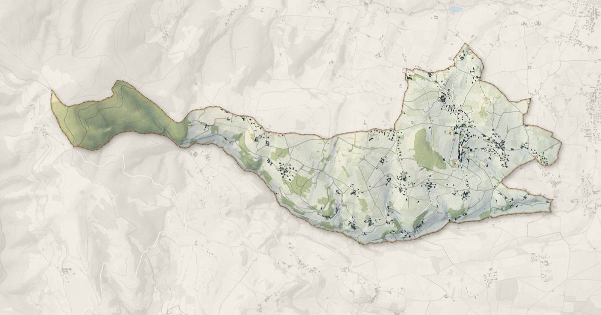 Portrait cartographique de Cogny : relief, eau, forêts, bâti et voies, calculés à partir des données de l'IGN